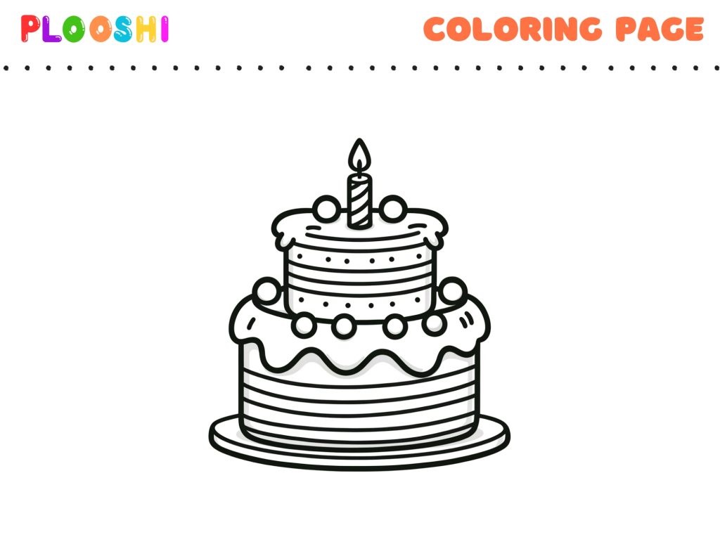 Free Birthday Cake Coloring Page