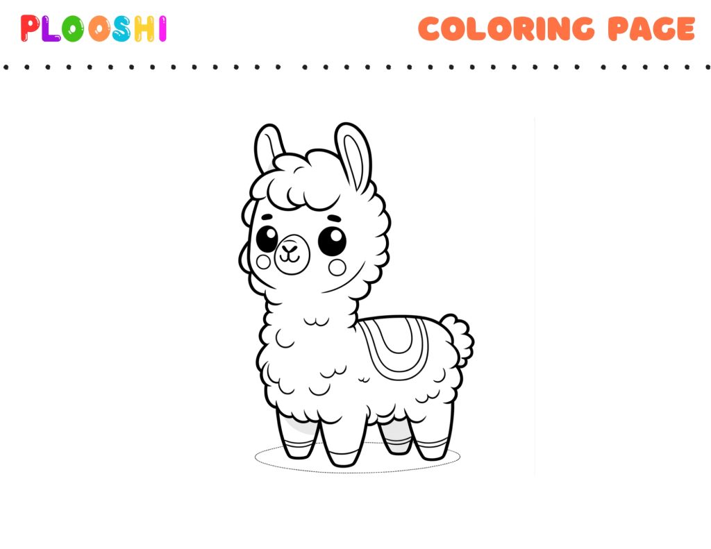 Free Llama Coloring Page